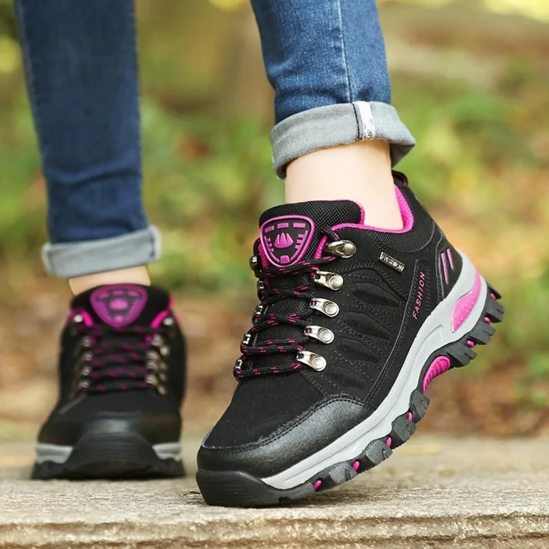 Chaussures de Randonnée pour Femme Légères Antidérapantes Noir Gris Violet Rose 36-42EU