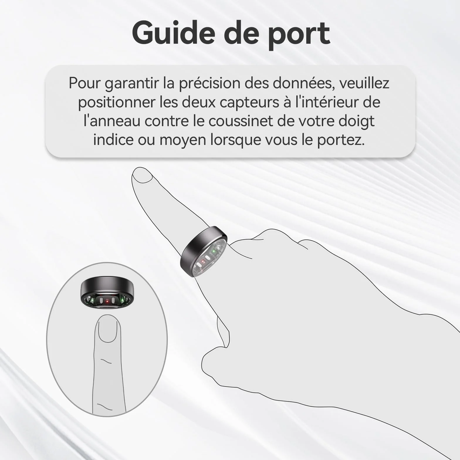 RingConn Gen 2 Smart Ring Kit de Taille de Bague Tailles 6 à 14