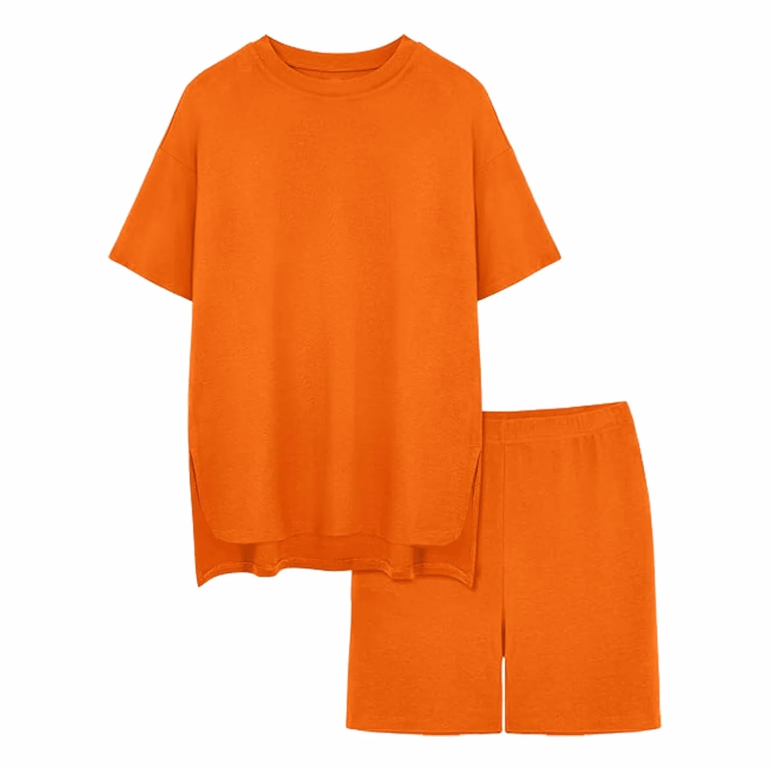 Ensemble 2 pièces fille T-shirt surdimensionné legging tenue été manches courtes short motard vêtements sport