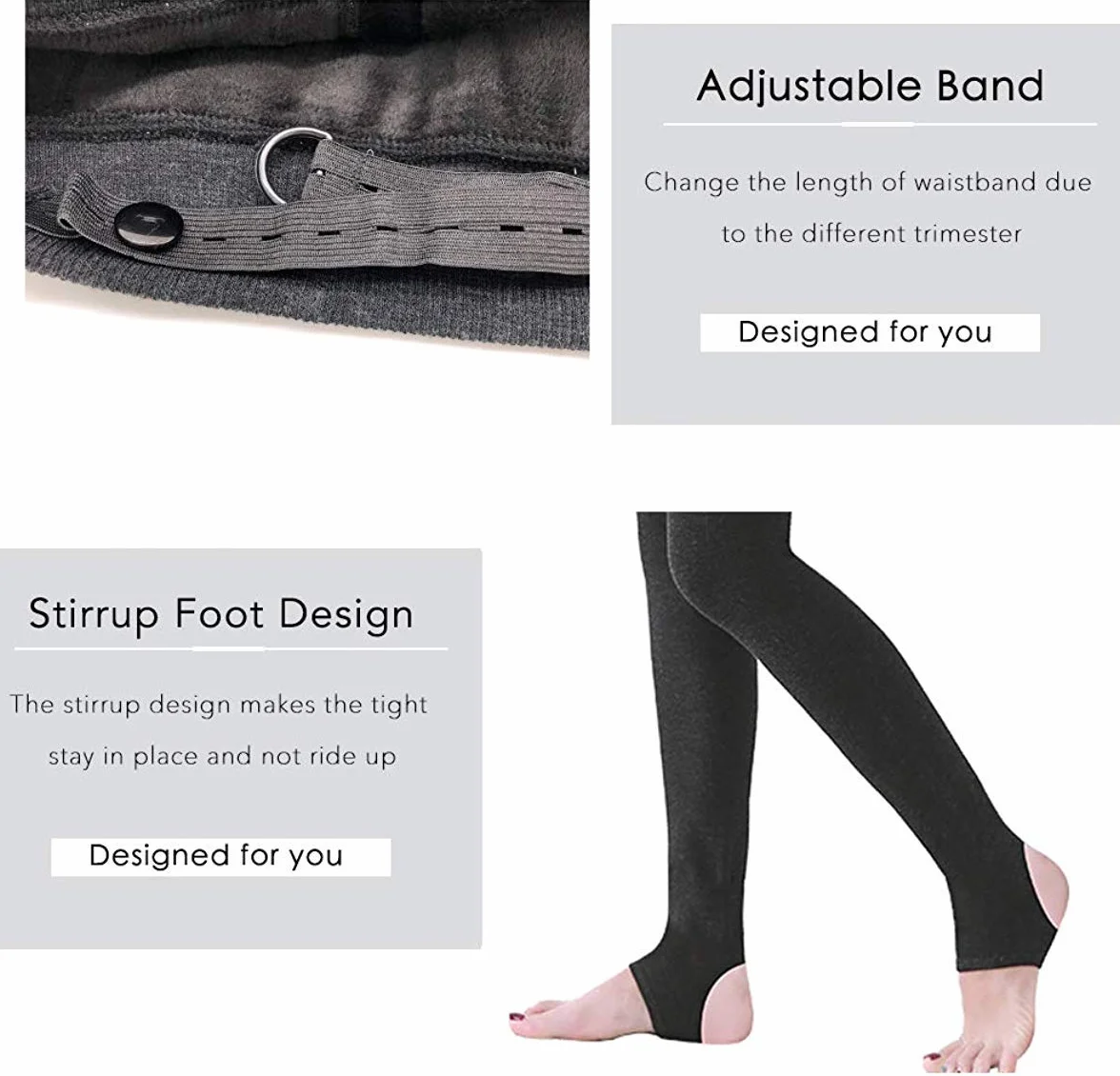 Collants de maternité opaque 320D 2 paires ensemble de soutien