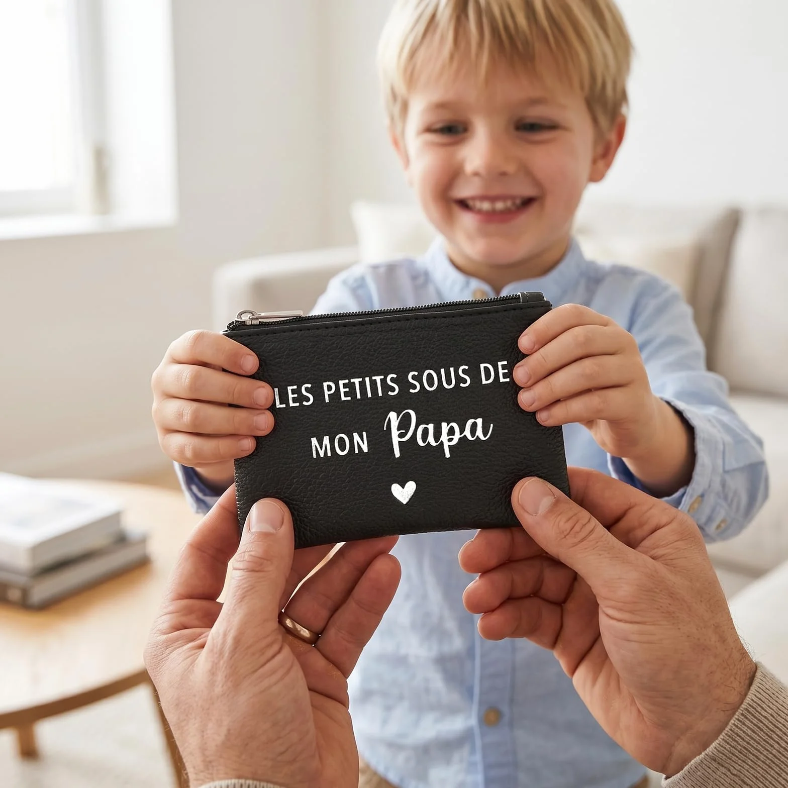 Porte-Monnaie Homme PU Mini Portefeuille Noir avec Fermeture Eclair pour Cartes Monnaie Clés