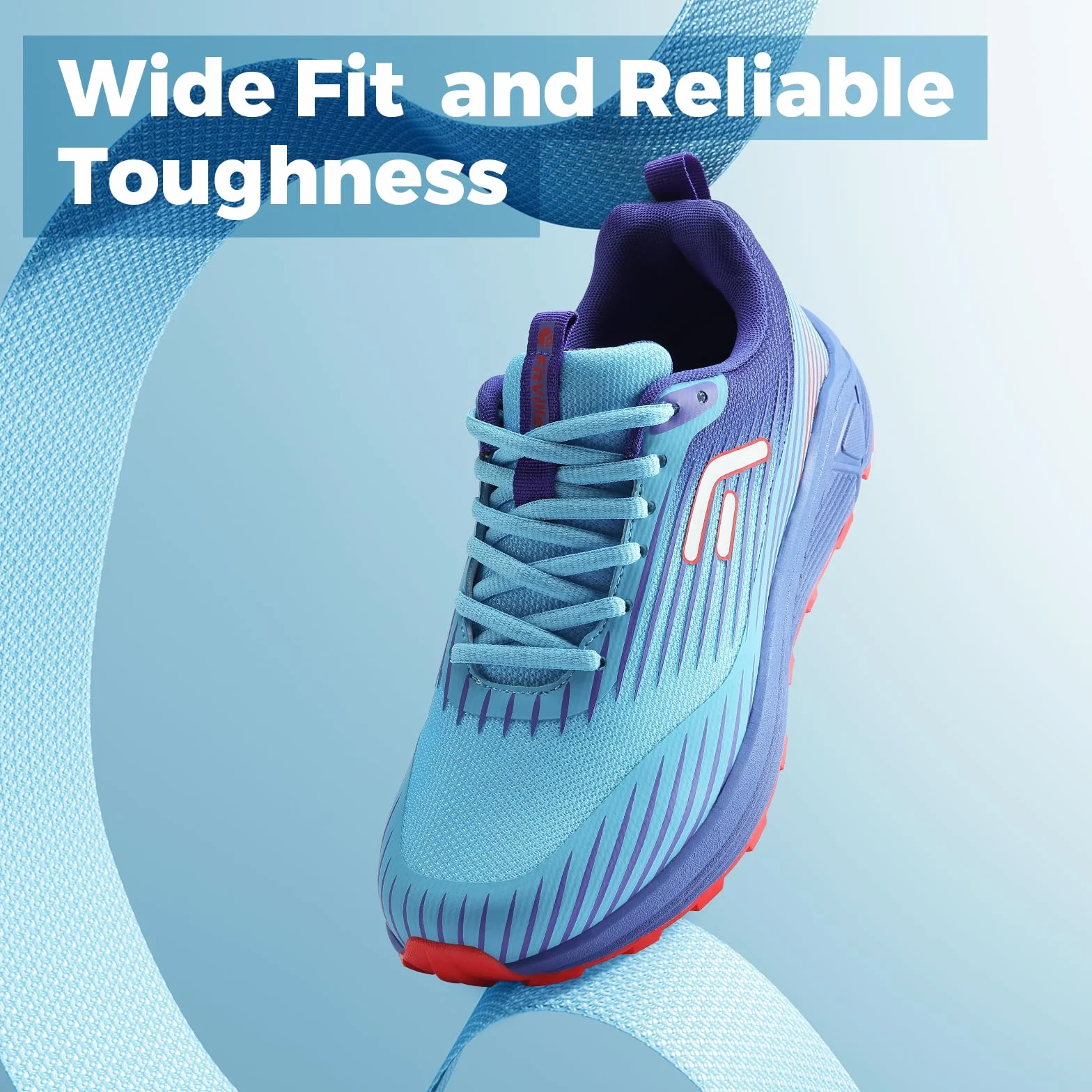 FitVille Chaussures Running Homme Pied Larges Baskets Légères Confortables Course Route Randonnée