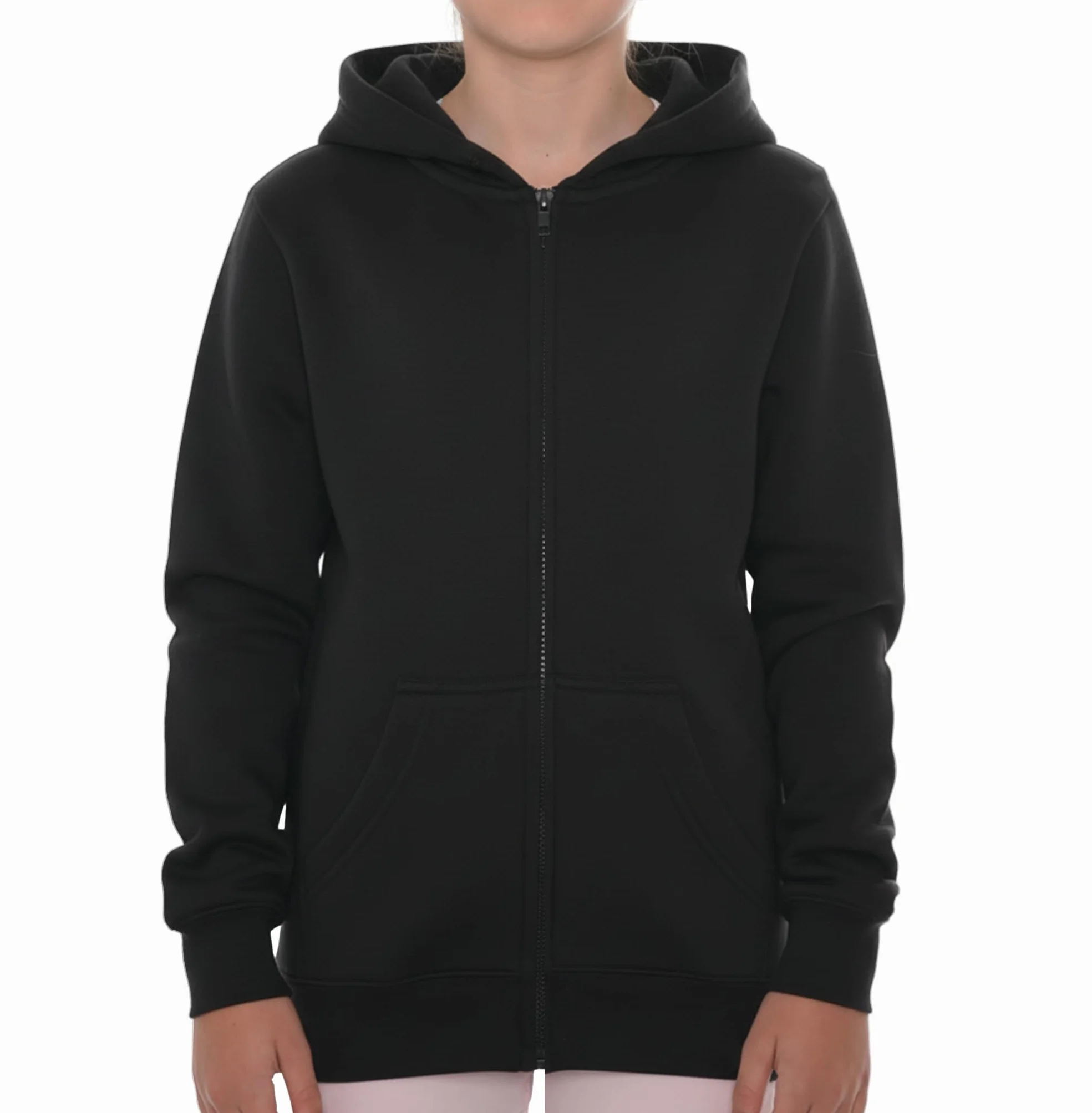 Veste à Capuche Enfants Zip Unisexe ROCK-IT Apparel Noir Bleu Rouge Tailles 98-164