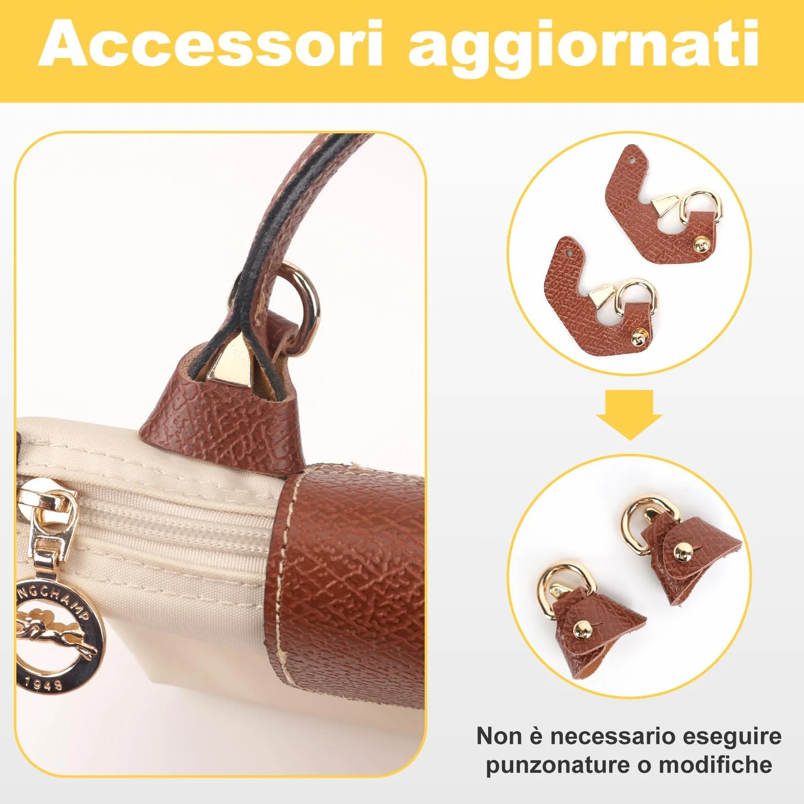 Bandoulière Cuir Réglable pour Sac Longchamp Mini Pliage Femme