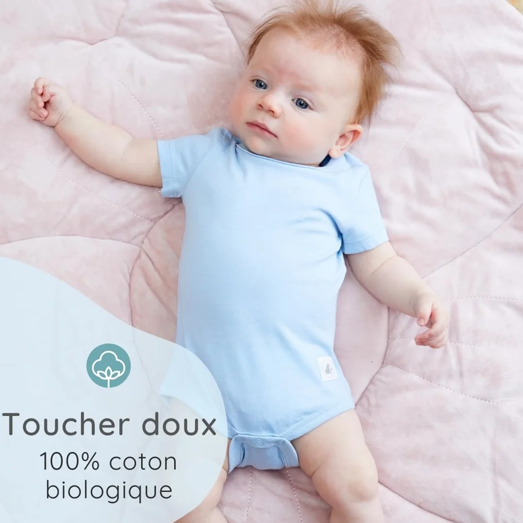 Bramble & Bear Lot de 3/6 Gilets à manches courtes en coton biologique pour bébés 0-3 ans