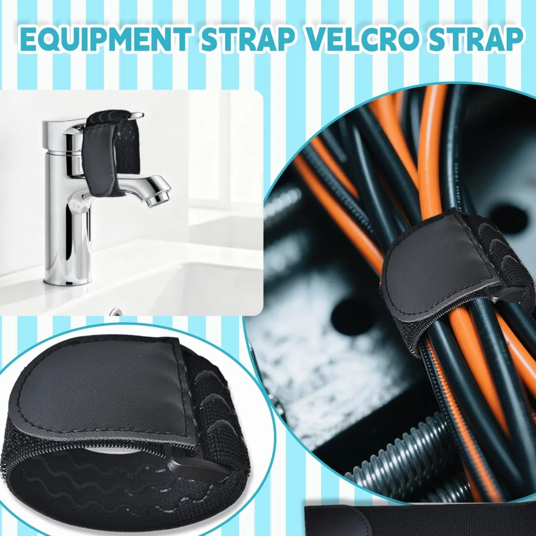 Sécurité Robinet Enfants Bande Élastique Velcro 2pcs Noir 5x30cm