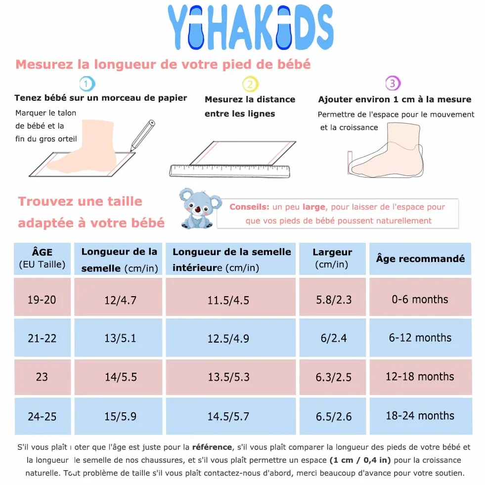 YIHAKIDS Chaussures Bébé Filles Garçons Cuir Souple Premiers Pas 0-6 Mois - 2 Ans