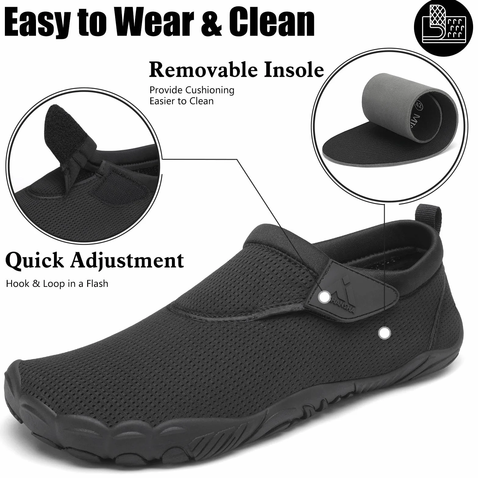 Mishansha Chaussures de Plage Respirant Séchage Rapide Chaussures d'eau Tailles 36-46