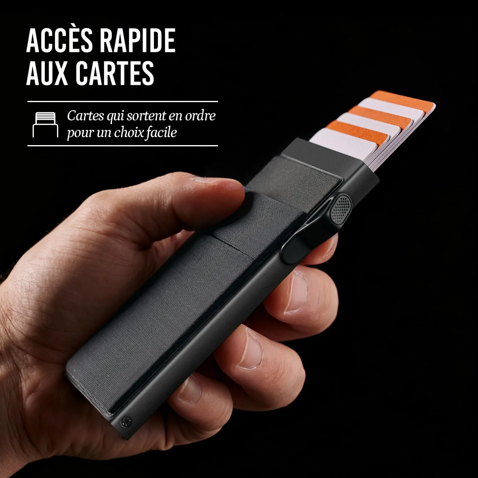 YESIIW Portefeuille Homme Aluminium Pop Up Porte-Cartes avec Blocage RFID Noir
