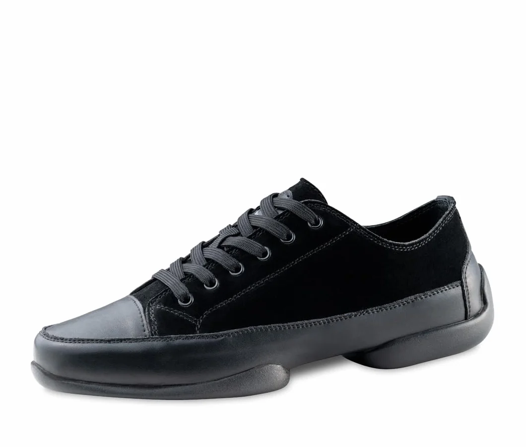 Anna Kern Baskets de danse homme 4005 Daim cuir noir Semelle polyuréthane