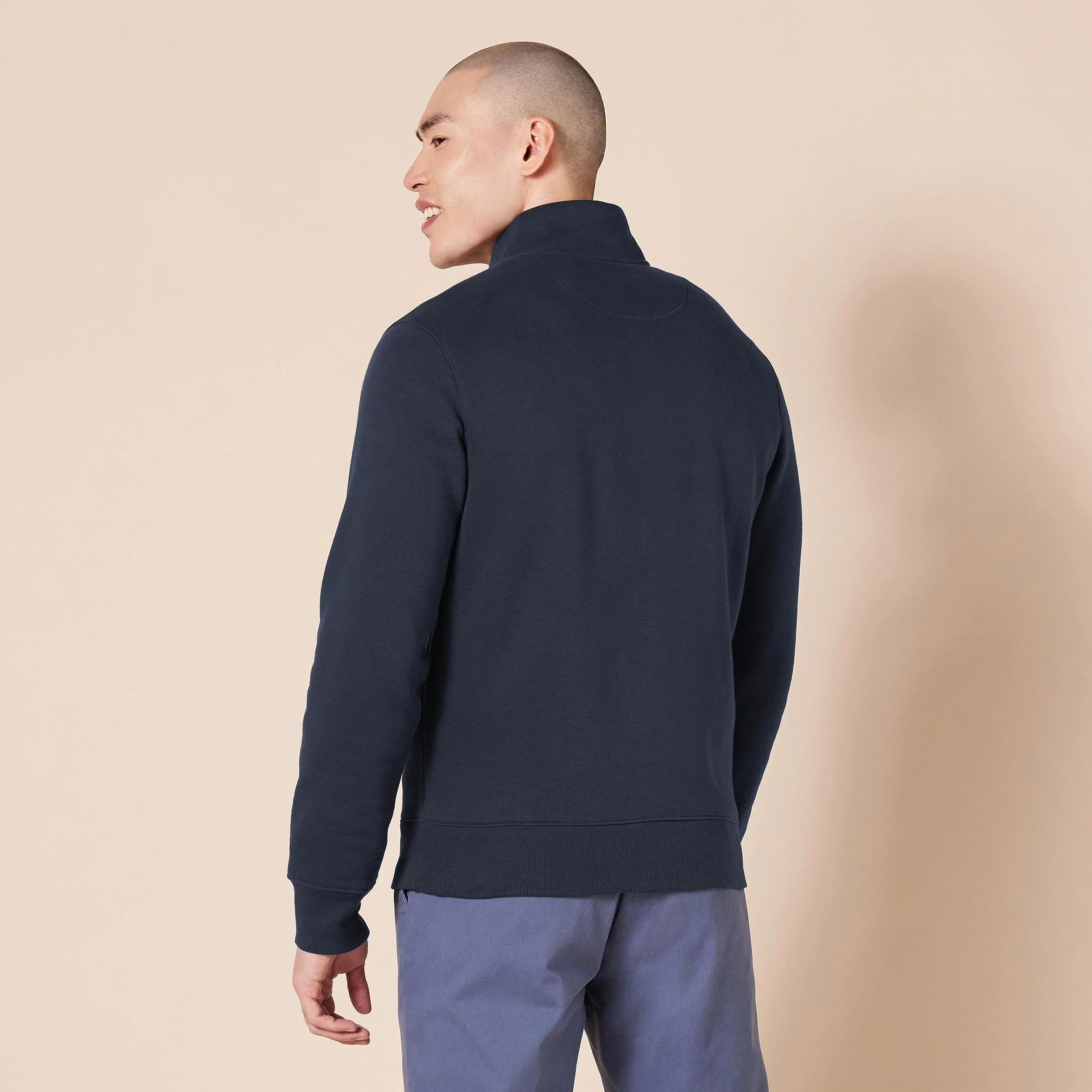 Amazon Essentials Sweat-shirt Polaire Zippé Col Montant Homme Coupe Classique