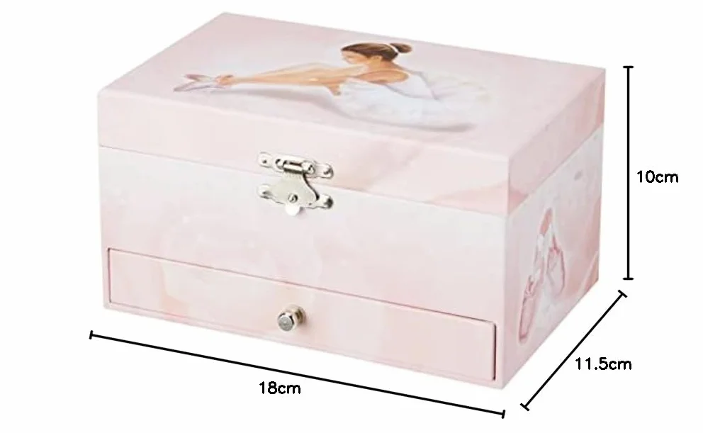 Boite à Bijoux Musicale Phosphorescente Ballerine Rose Trousselier