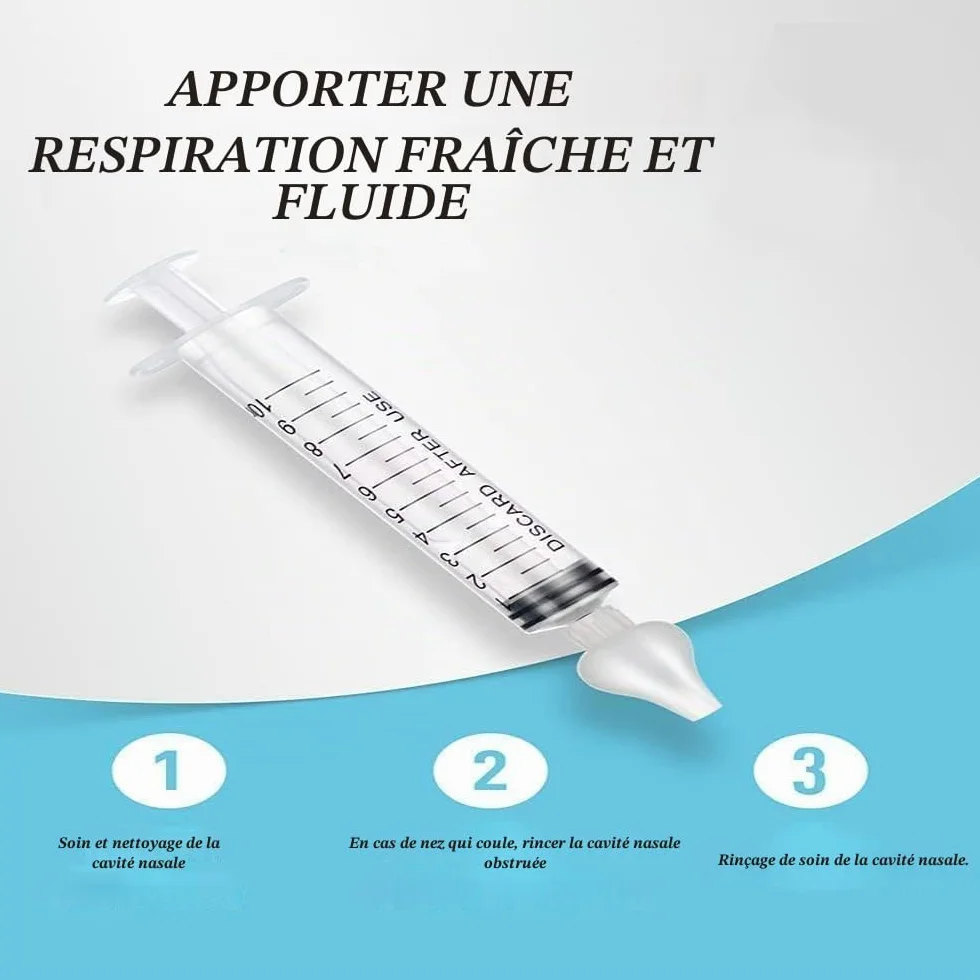 Irrigateur Nasal 10ml Professionnel Réutilisable 2 Pièces