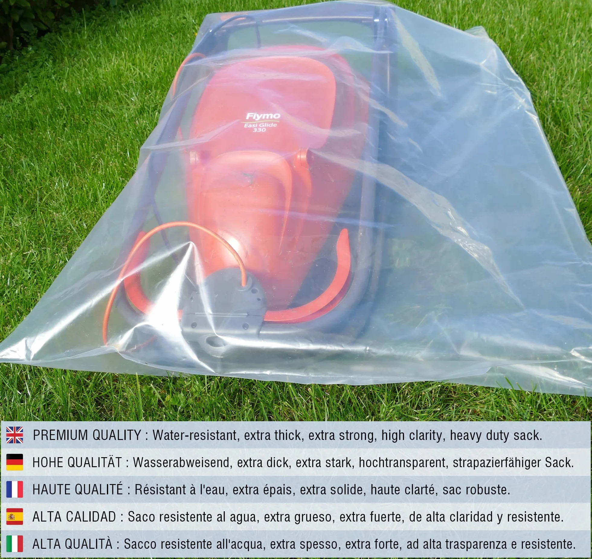 Grand Sac de Rangement en Plastique Transparent 83 cm x 111 cm 114 μm Imperméable Lot de 5