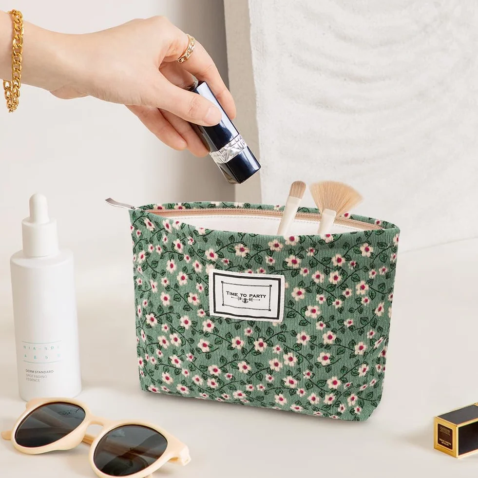 Aucuu Trousse de Toilette Voyage en Toile, Sac Organiseur Cosmétique Femme