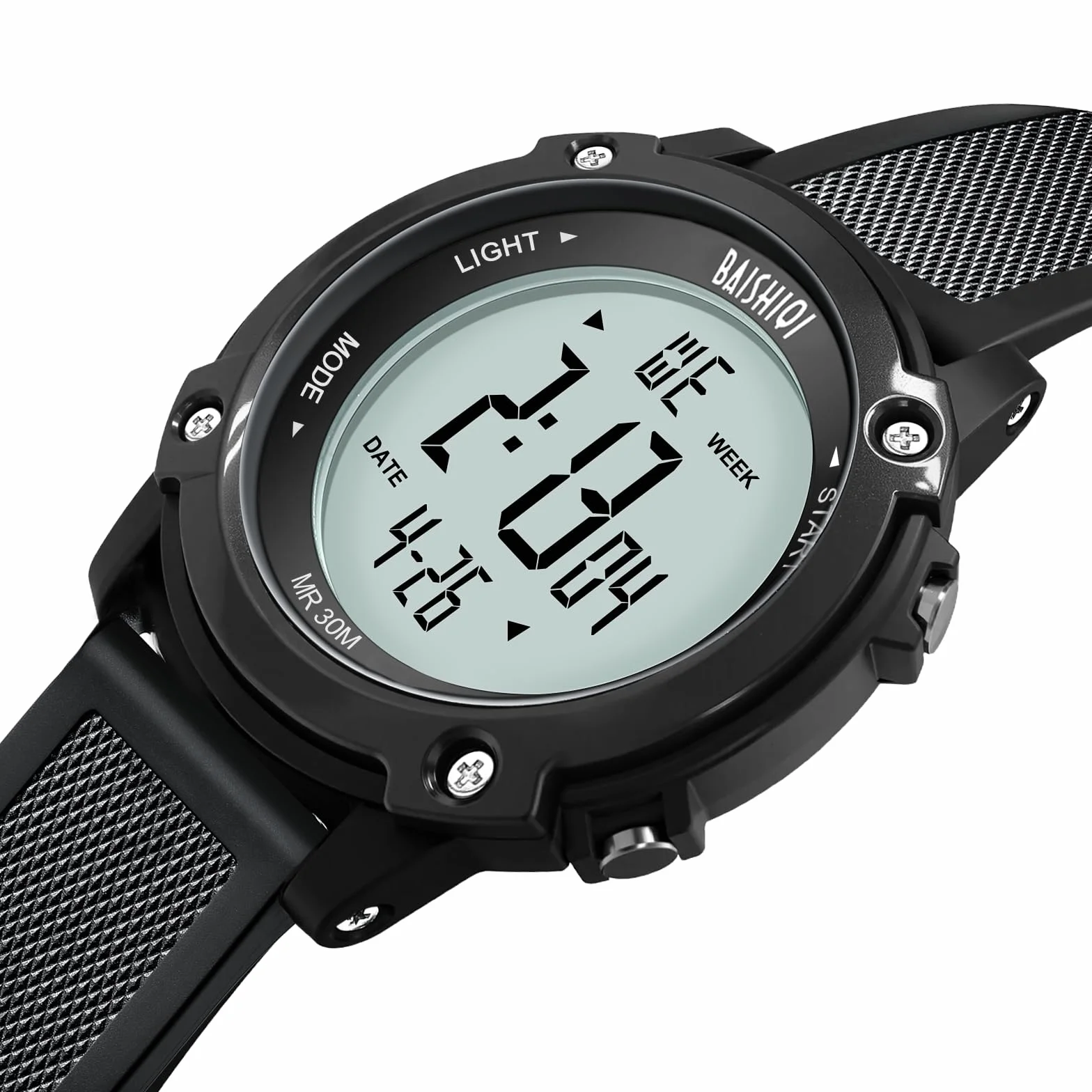 LN LENQIN Montre numérique imperméable sport homme bracelet silicone multifonction