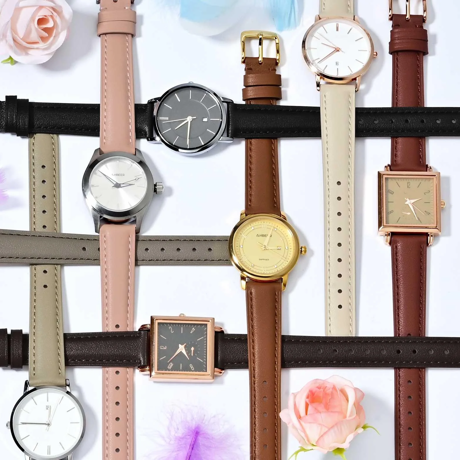 Bracelet de montre en cuir véritable Anbeer, remplacement rapide pour femmes