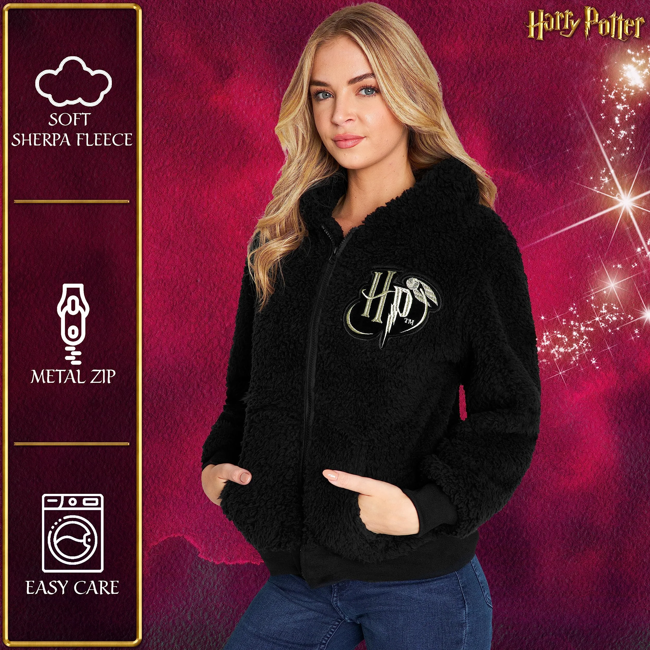 Harry Potter Sweat Zippé Enfant Fille Polaire Sherpa 7-18 Ans