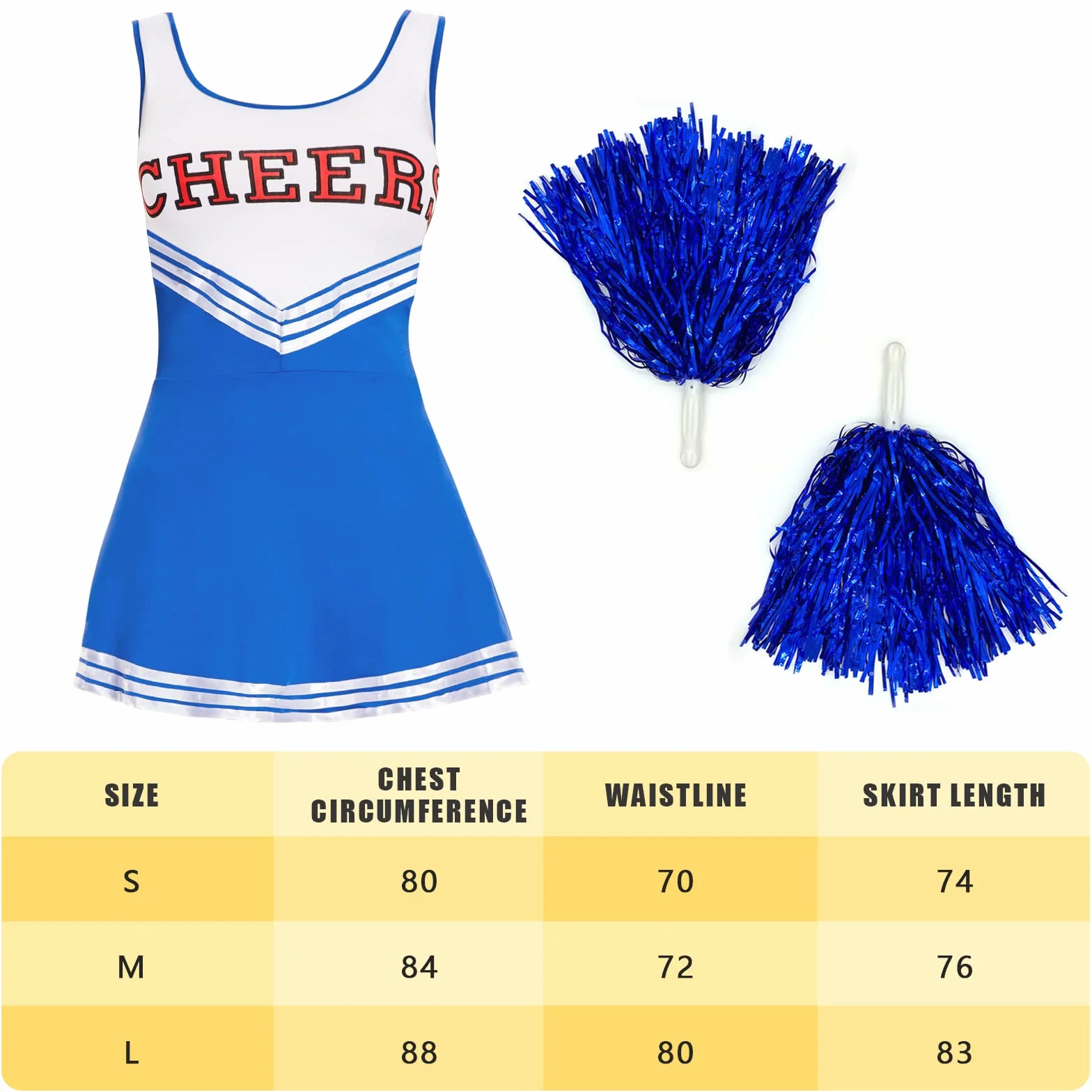 FORMIZON Costume Cheerleader Zombie Halloween Fille avec Pom Poms Faux Sang Adulte
