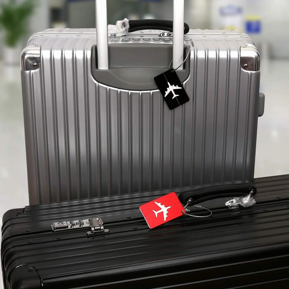 Yizhet Étiquette Bagage 6 Pièce en Alliage d'Aluminium avec Cordes en Acier Inoxydable et Carte PVC étanche