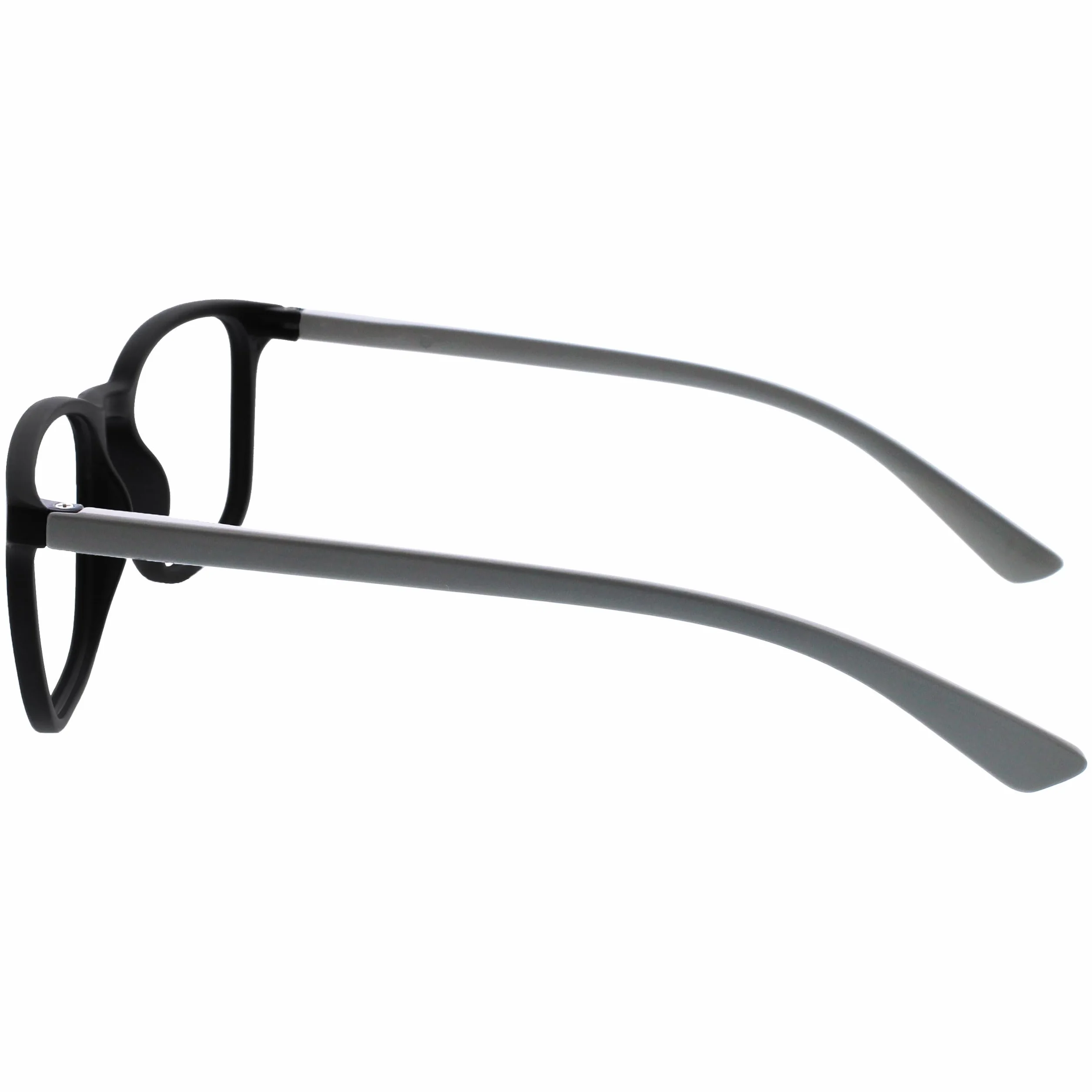 Lunettes de Lecture OPULIZE Max +2,50 Monture Large Rectangulaire Noir Mat Branches Grises