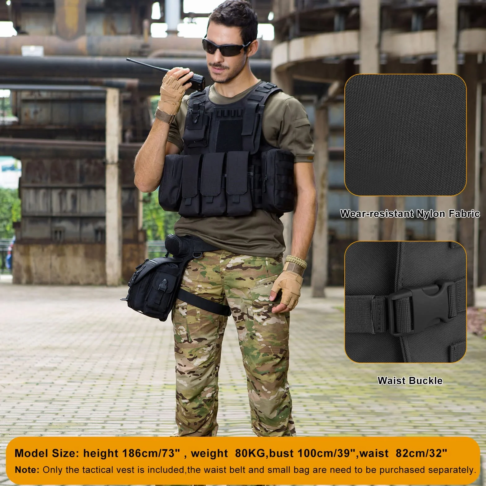 Gilet Tactique Molle Airsoft pour Hommes Femmes Camping Randonnée Chasse
