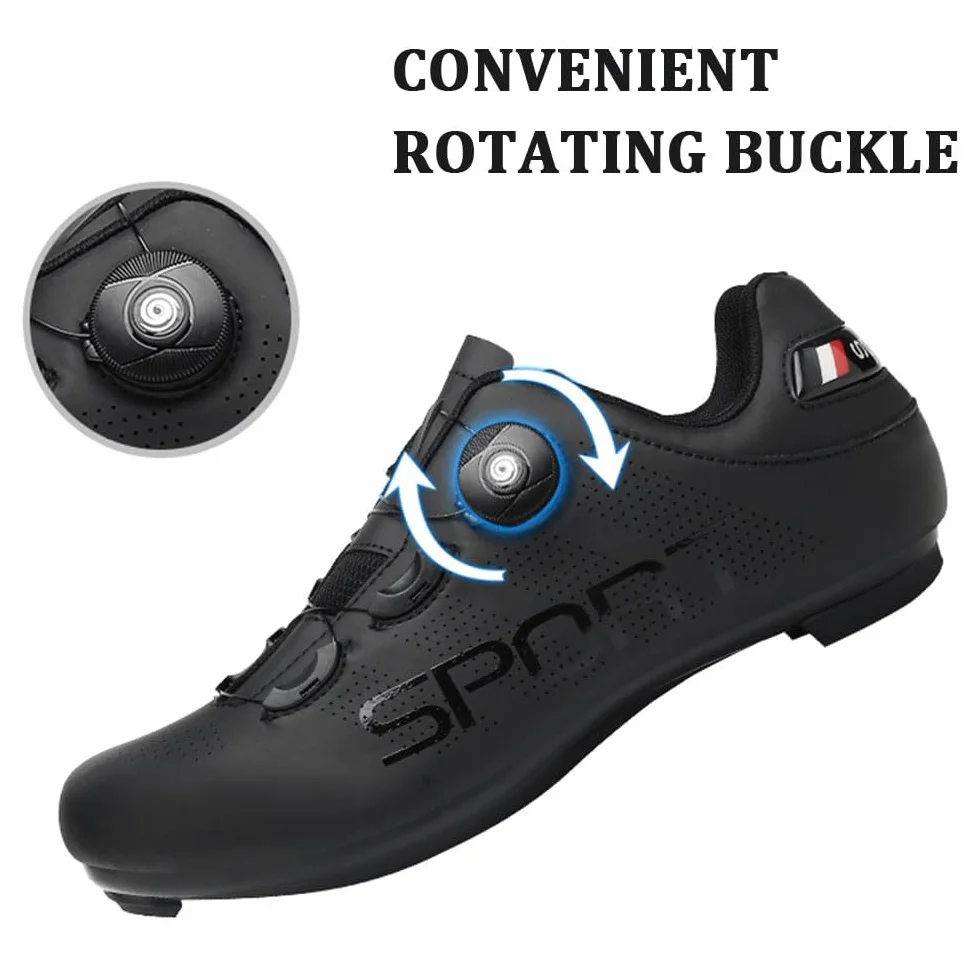 Chaussures Velo Route Homme Femmes Compatible Look SPD Crampons Antidérapants