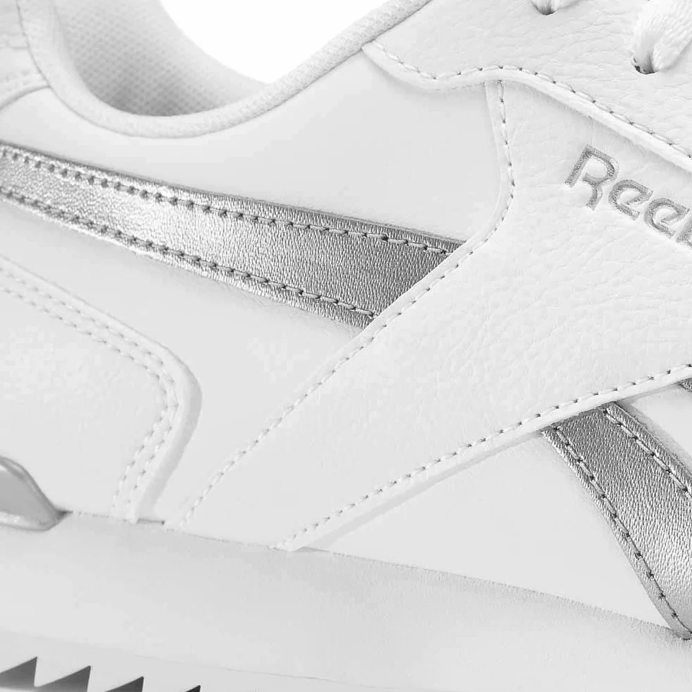 Reebok Royal Glide Ripple Clip Basket, White White Silver Met, 35 EU