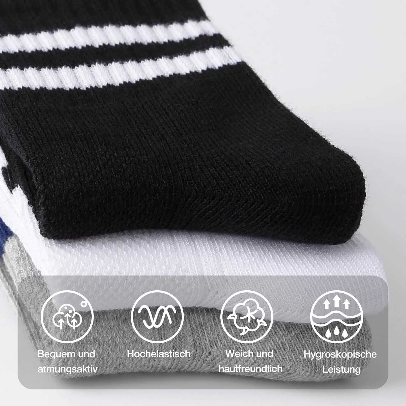 Chaussettes de tennis en coton élastique pour enfant lot de 9 paires