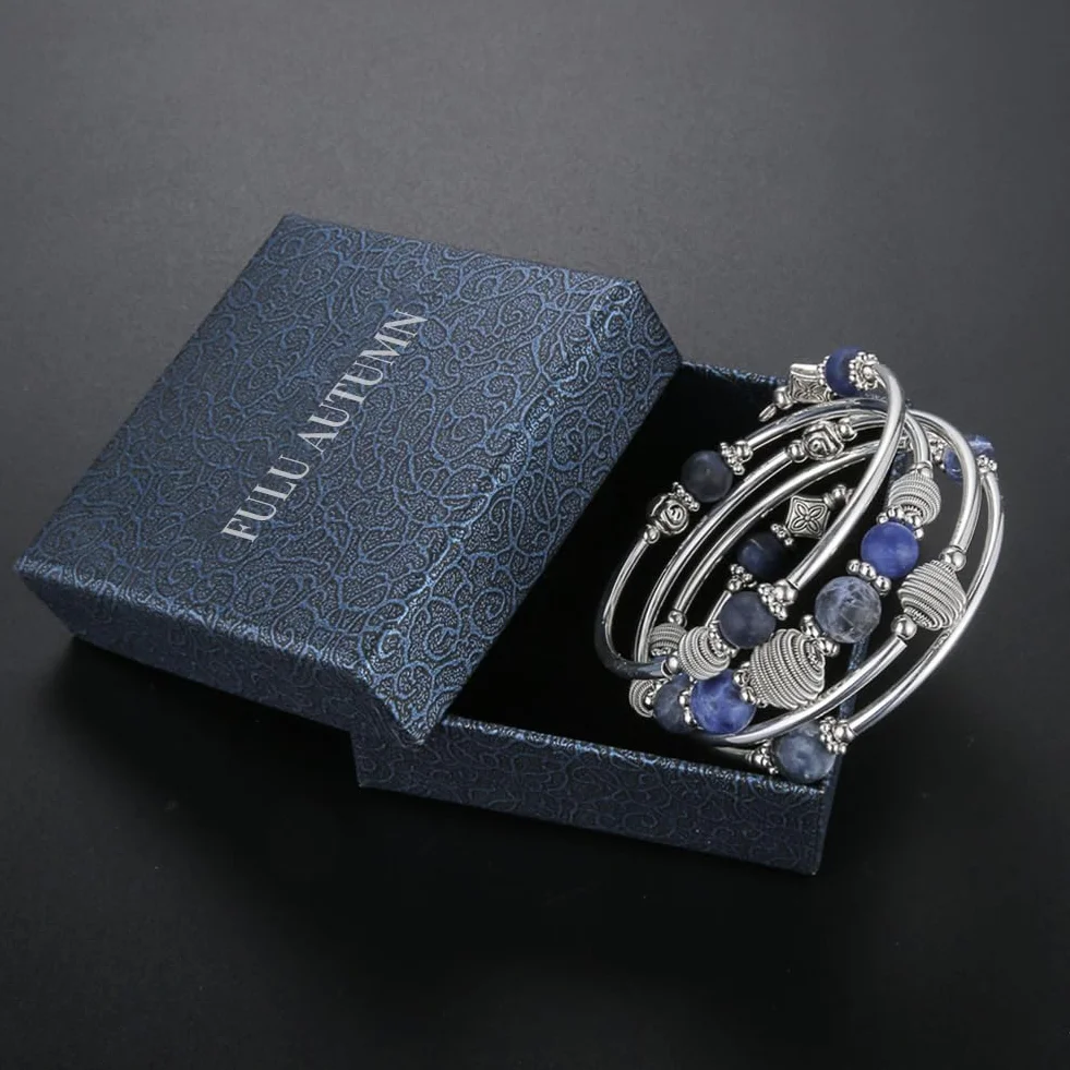 Bracelet de Perles en Argent pour Femme Multicouches Bohème FULU AUTUMN