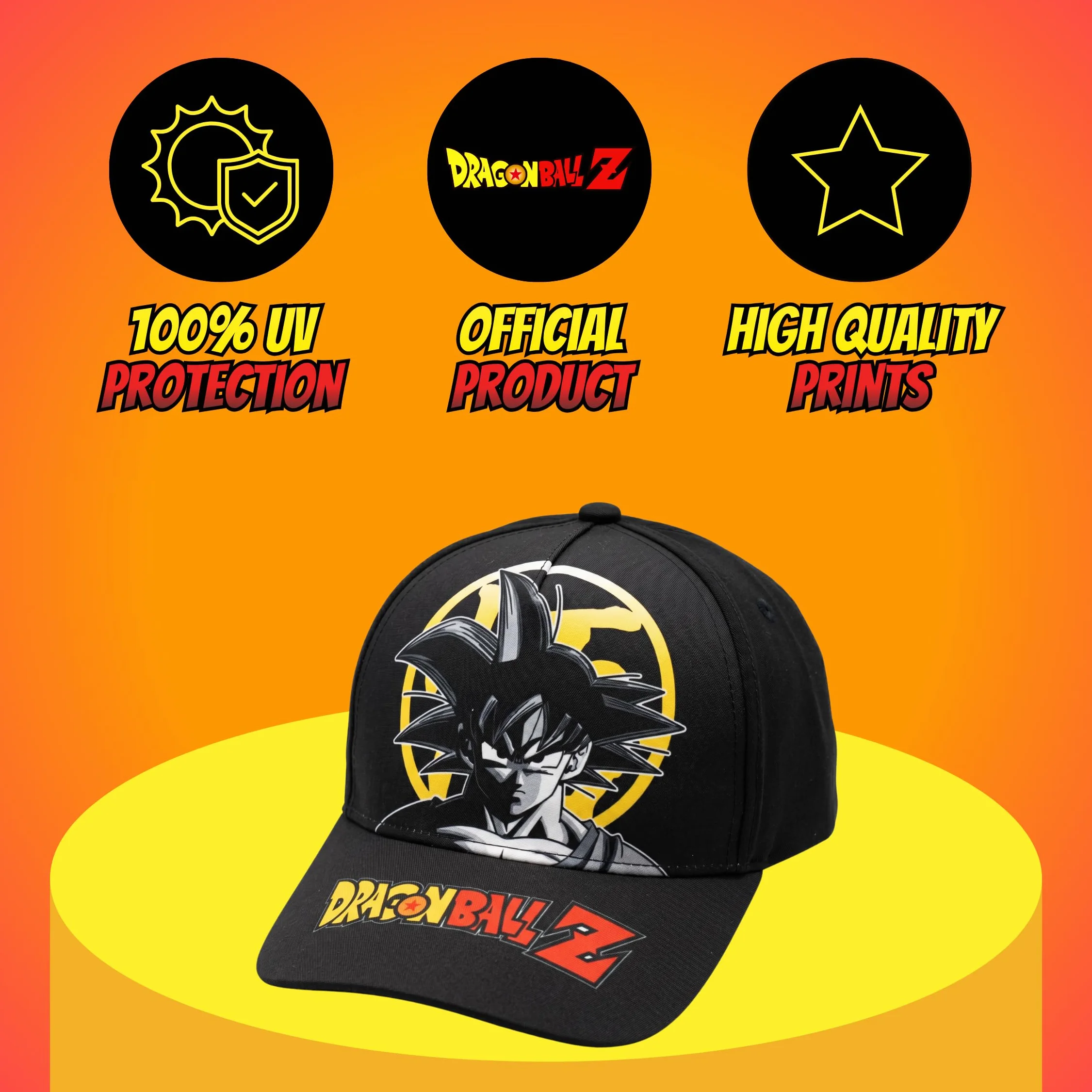 Dragon Ball Z Casquette Garçon Design Goku Chapeau Été Enfants Noir