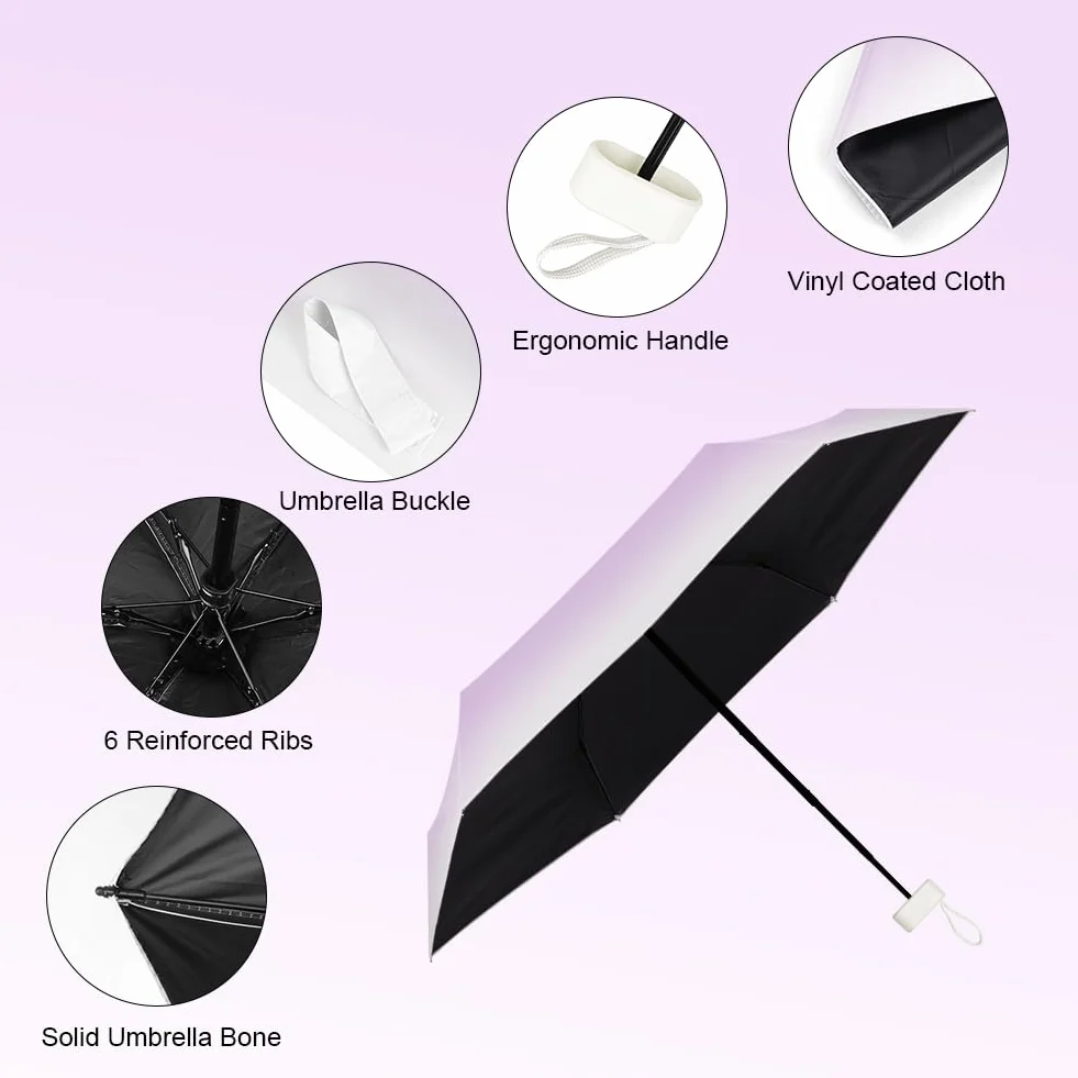 Parapluie de voyage coupe-vent 8 nervures portable compact mini parapluie capsule