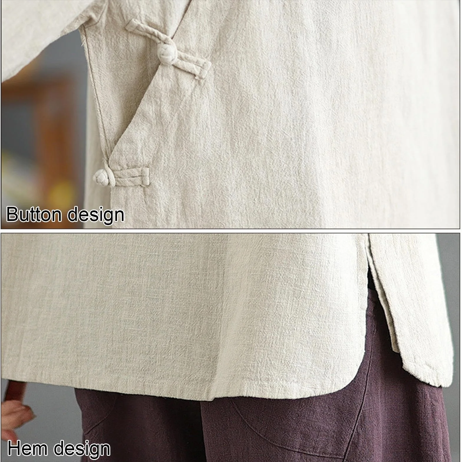 Tenue de Kung Fu Femme Coton Lin Uniforme Arts Martiaux Chinois Veste Manches Longues Pantalon Abricot