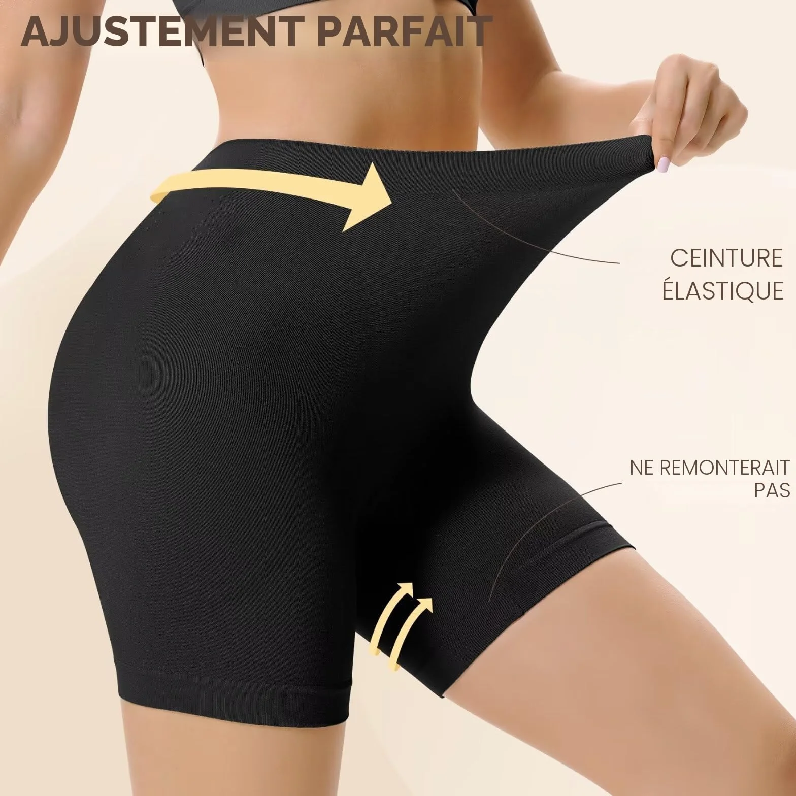 Lot de 3 Shorty Femme sous Jupe Douce Boxer Short Sécurité Legging Court sans Couture