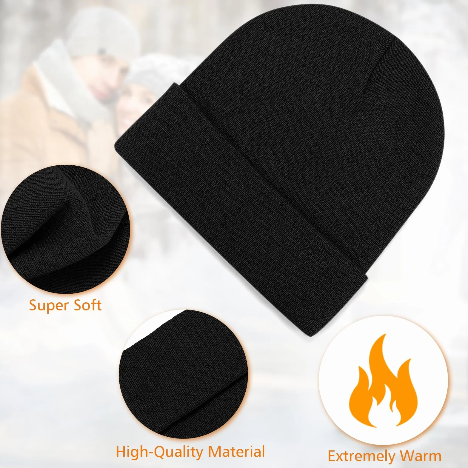 Wanme Bonnet Tricot Hiver Chaud et Confortable