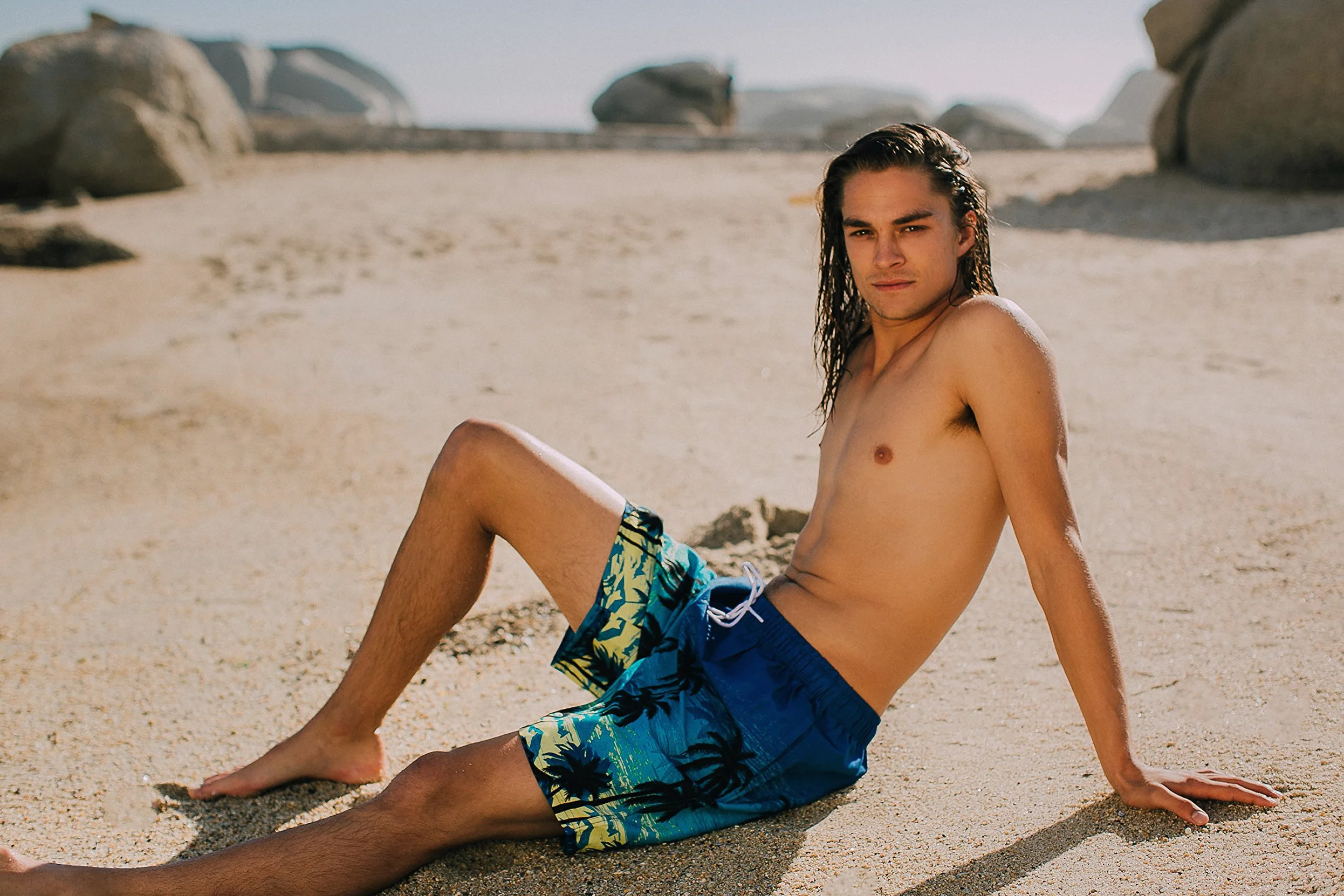 Maillot de Bain pour Homme Beach Shorts Boxer Trunks Plage ete Rayure Motif *