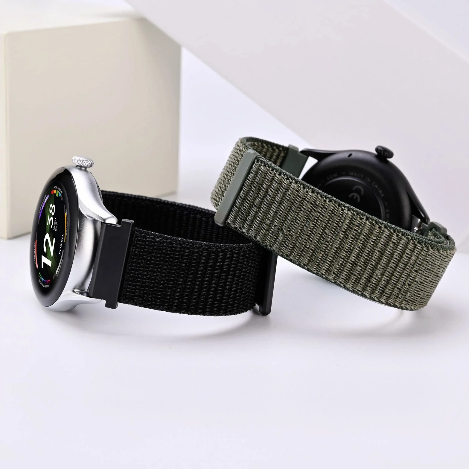 ANNEFIT Nylon Bracelets de Montre 16mm 18mm 19mm 20mm 22mm, 2pcs Réglable Bracelet à Libération Rapide