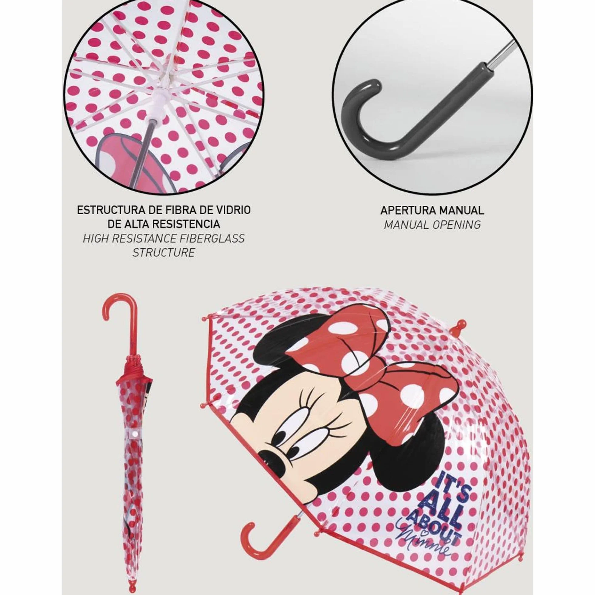 Parapluie Disney Enfant Frozen Mickey Minnie Stitch imperméable résistant au Vent poignée Ergonomique
