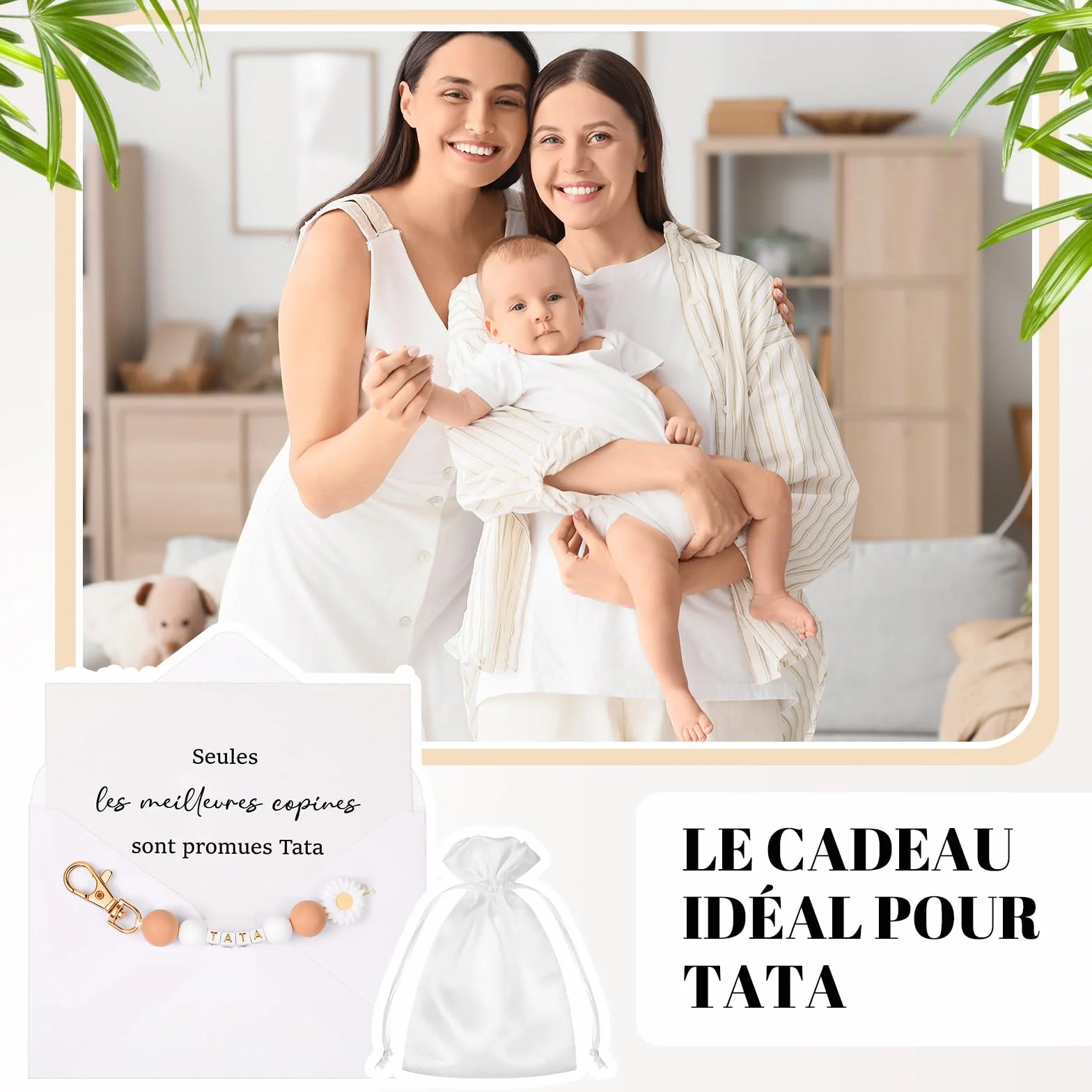 Hestya Porte-Clés Carte Annonce Grossesse Tata Mamie Marraine Témoin avec Enveloppe Cadeau