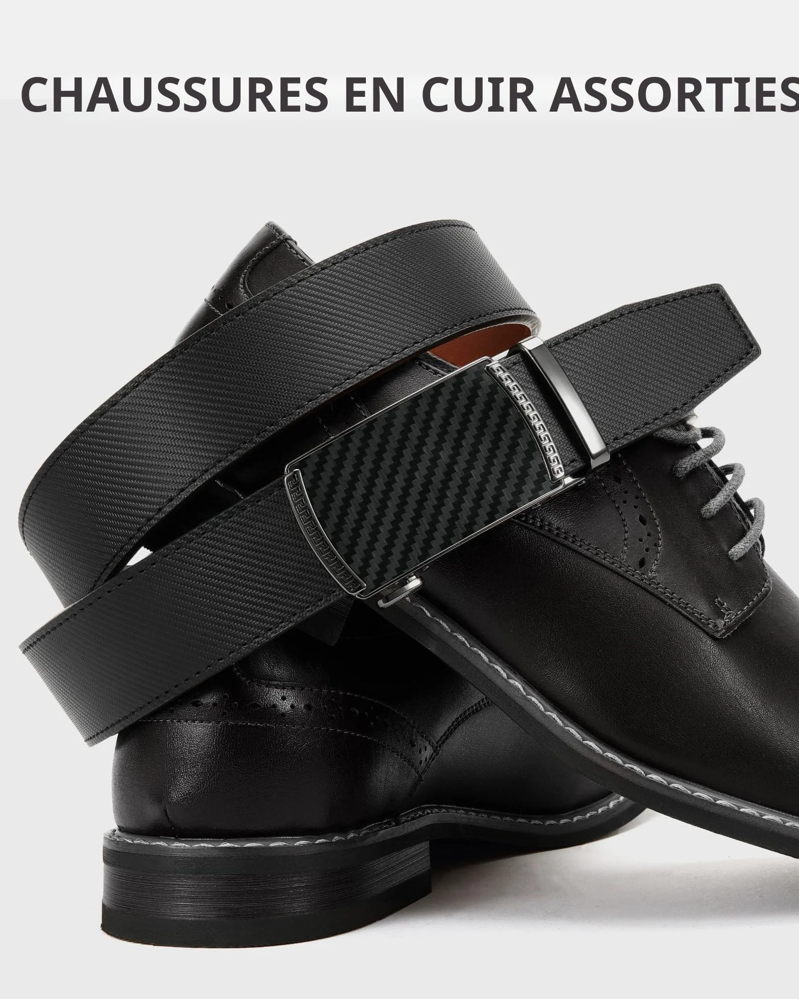 CHAOREN Ceinture Homme Cuir Automatique 35mm Taille Ajustable
