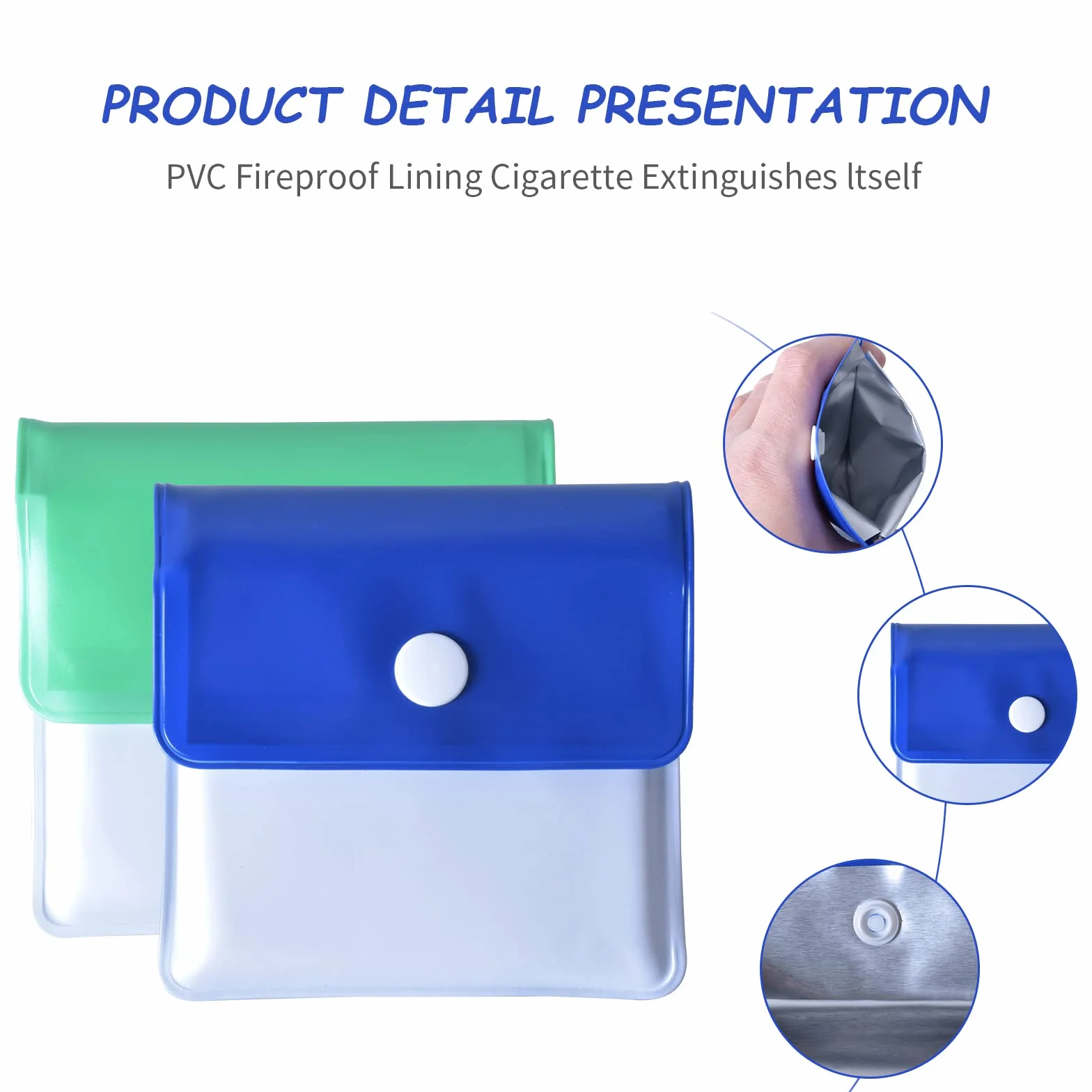 Cendrier de Poche Portable Ignifuge PVC 6 Pièces Réutilisables Sans Odeur pour Fumeur