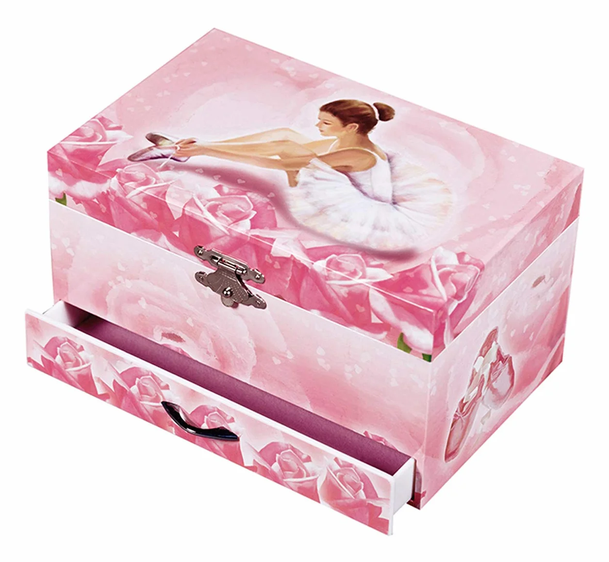 Boite à Bijoux Musicale Phosphorescente Ballerine Rose Trousselier