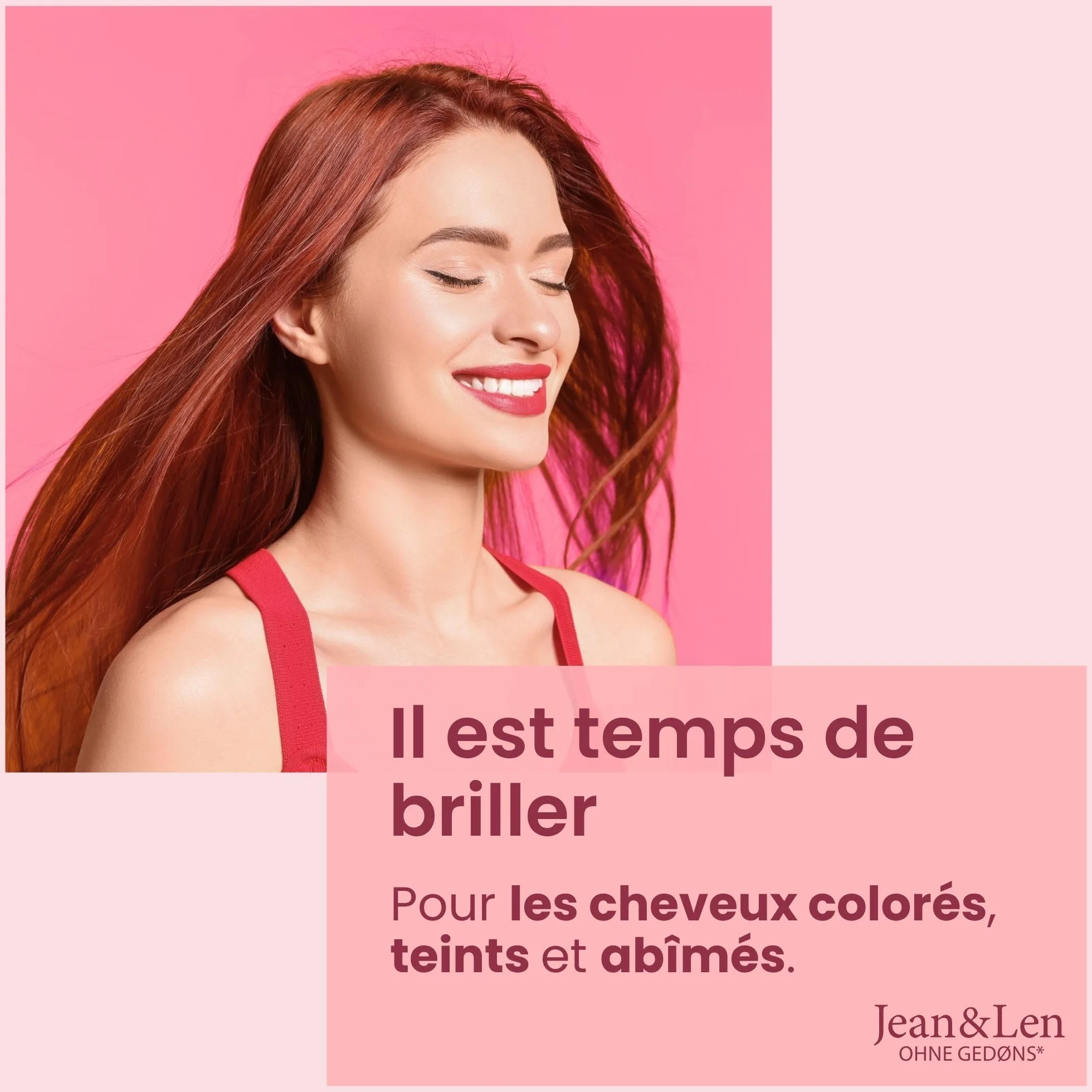 Jean & Len Après-shampooing Colorglow cheveux colorés extrait grenade pétales rose panthénol 300 ml