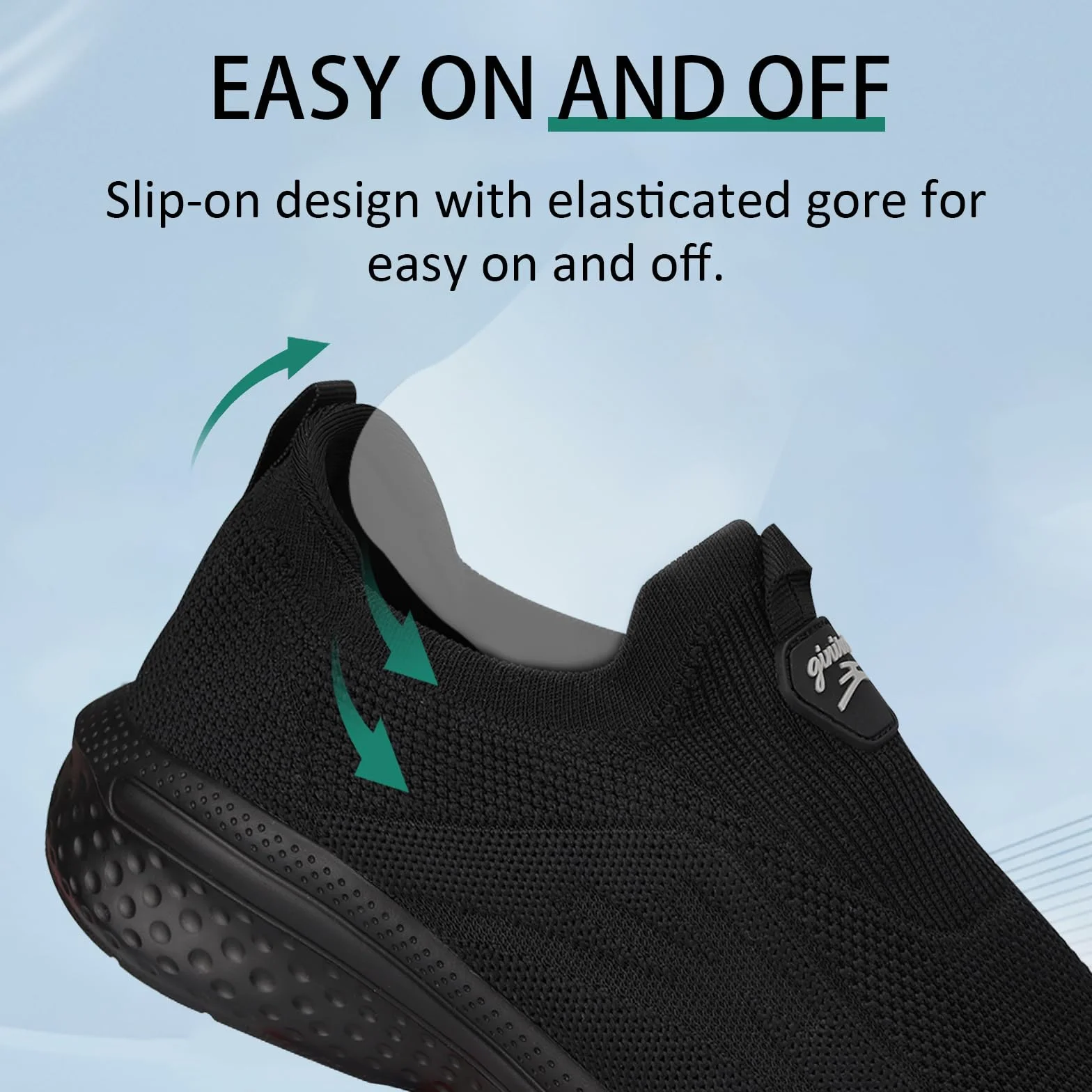 Giniros Basket Homme Chaussures Slip on Sneakers sans Lacets de Course Baskets Fitness Running Respirantes
