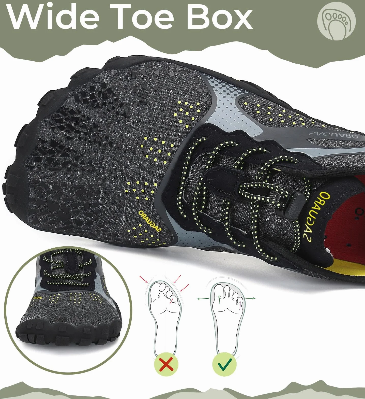 SAGUARO Chaussure Barefoot Homme Femme Pieds Nus