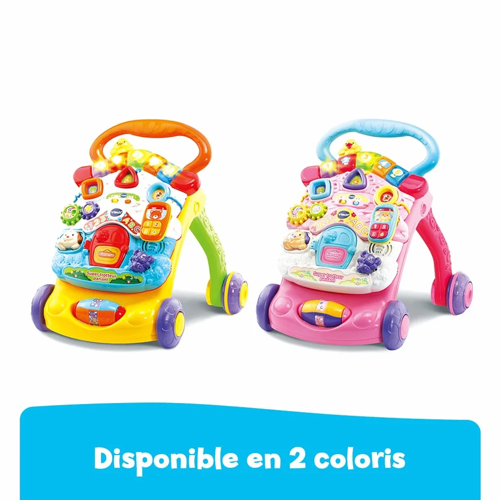 VTech Super Trotteur Parlant Bébé Pliable Orange, Tableau d'Éveil Détachable, Jouet d'Activité et de Développement, Apprentissage de la Marche, Cadeau Bébé Dès 9 Mois