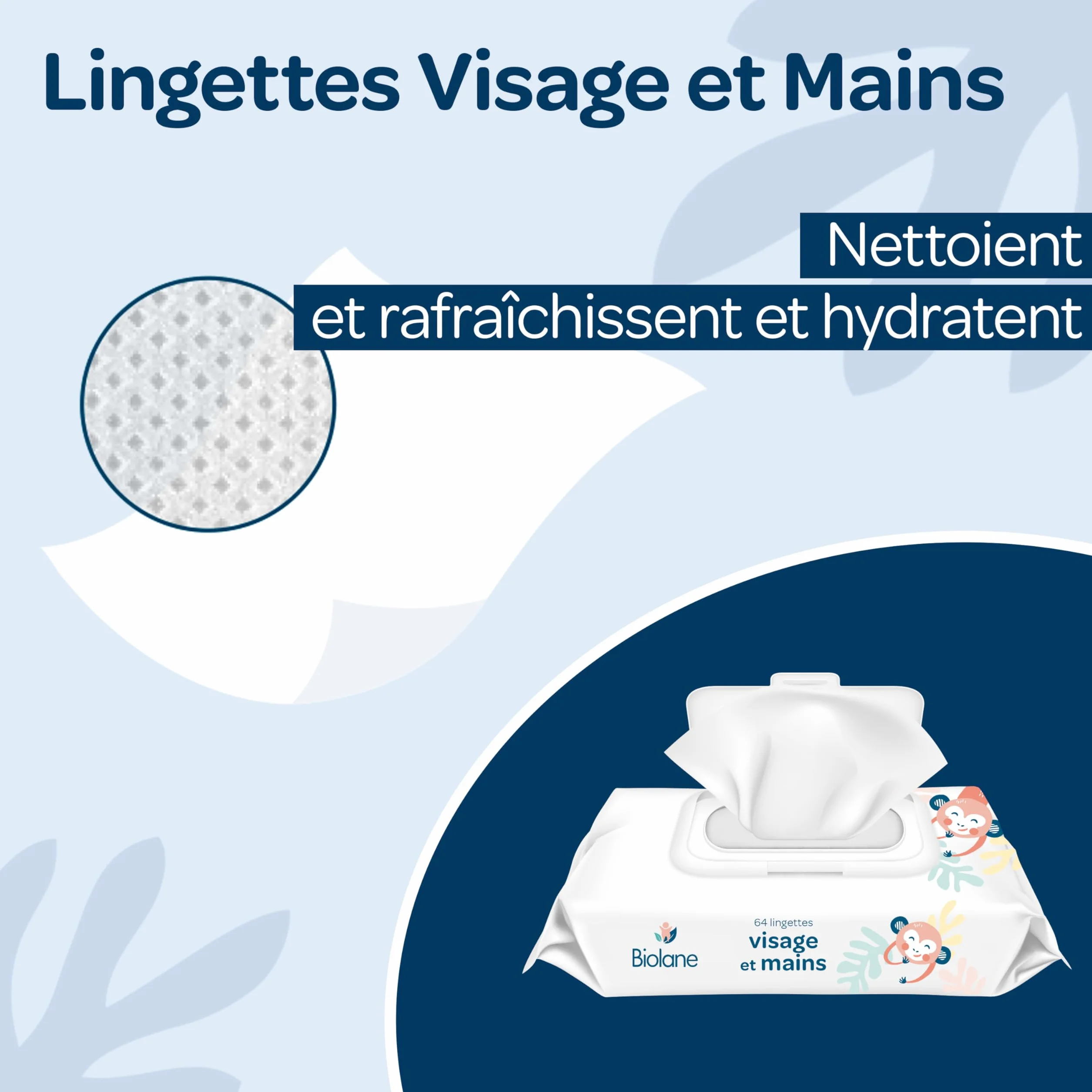 BIOLANE Lingettes bébé visage et mains Lot de 3 paquets 192 Lingettes 97% ingrédients naturels Peaux Sensibles