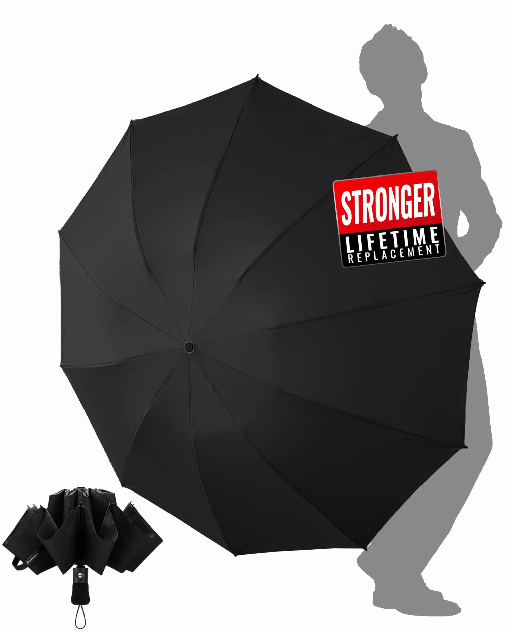 Parapluie Pliant Inversé Compact Automatique Résistant Vent Voyage