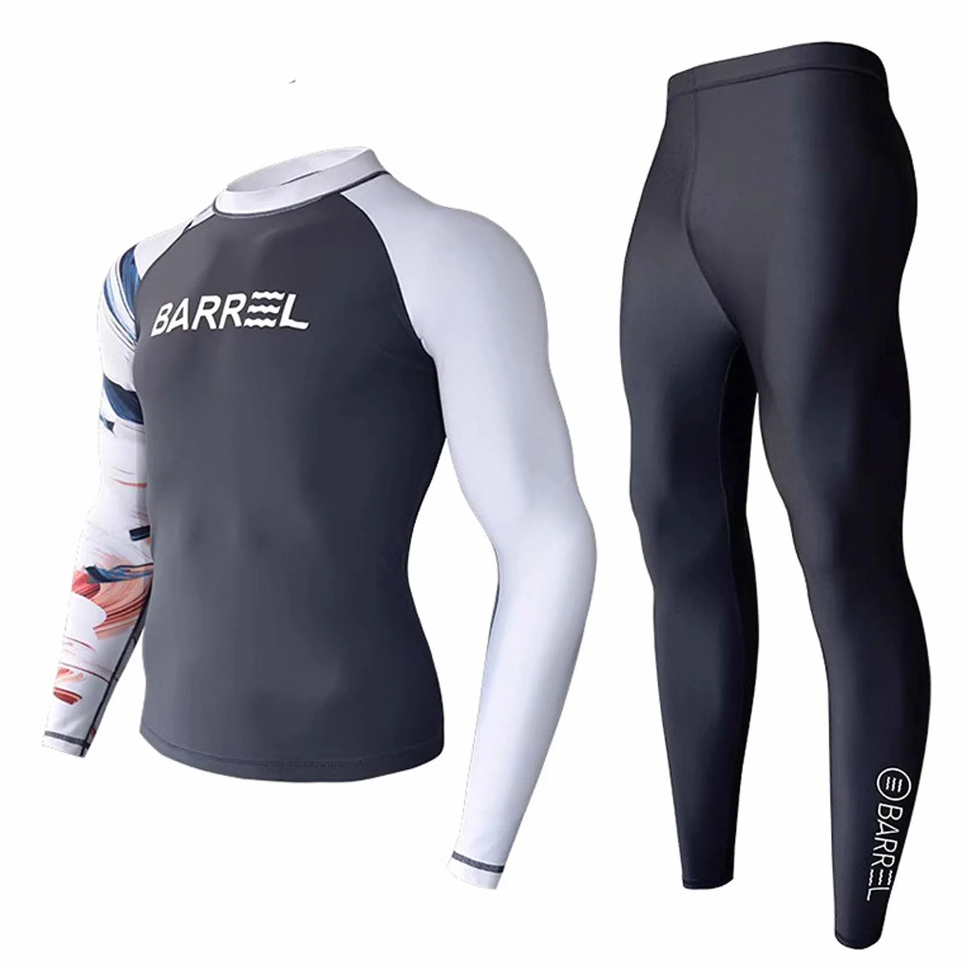 Letuwj Ensemble maillot de bain homme rashguard protection solaire combinaison surf manches longues pantalon long
