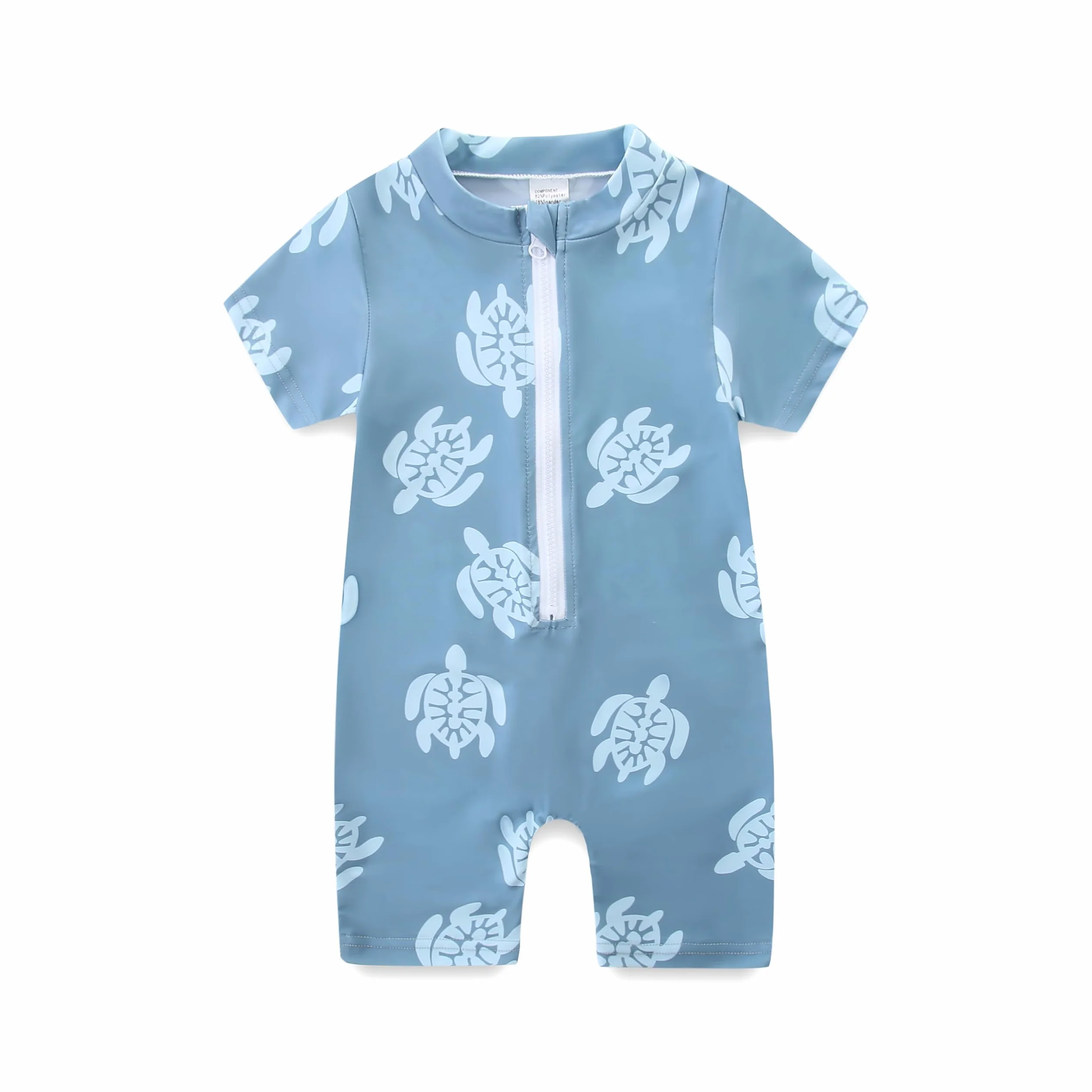 Maillot de Bain Bébé Garçon Zip Une Pièce Manches Courtes Protection UV 50+ 6 Mois-3 Ans